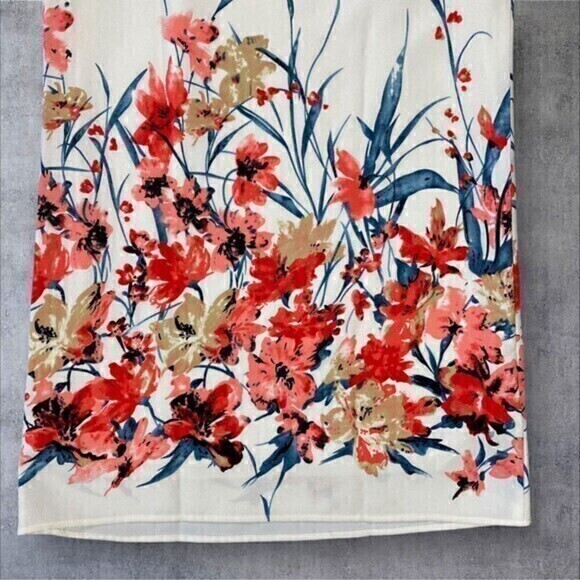 Fabrik Dress Womens Medium Floral Print Round Neck Knee Length Bohemian Coastal - Picture 7 of 14